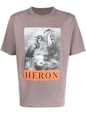 Heron Preston Heron-print cotton T-shirt - Grey