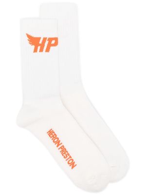 Heron Preston HP Fly logo-intarsia socks - White