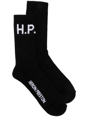 Heron Preston HP logo-intarsia ribbed socks - Black