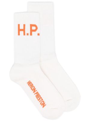 Heron Preston HP logo-intarsia ribbed socks - White