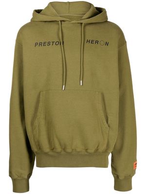 Heron Preston HPC Inc logo-print hoodie - Green