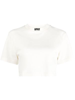 Heron Preston HPNY logo-embroidered cropped T-shirt - White