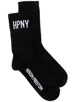 Heron Preston HPNY logo-intarsia ribbed socks - Black