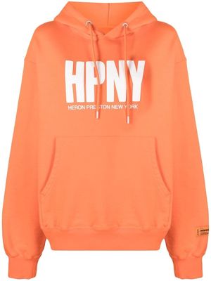 Heron Preston HPNY print drawstring hoodie - Orange