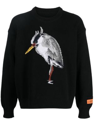 Heron Preston intarsia-knit wool-blend jumper - Black