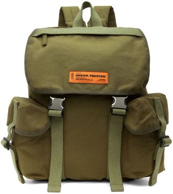 Heron Preston Khaki Cargo Pocket Backpack