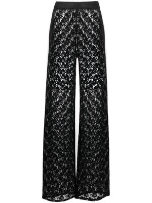 Heron Preston lace-detail wide-leg trousers - Black