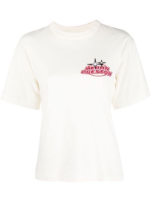 Heron Preston logo-embroidered short-sleeved T-shirt - White