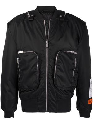 Heron Preston logo-patch bomber jacket - 1000 BLACK