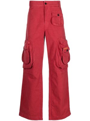 Heron Preston logo-patch cargo trousers - Red
