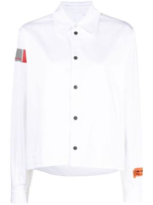 Heron Preston logo-patch cotton shirt - White