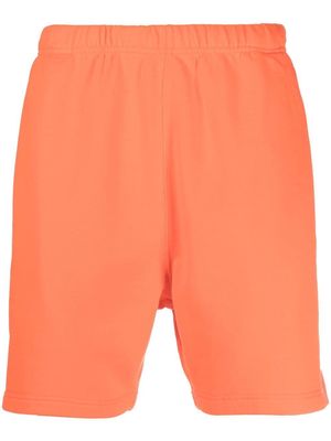 HERON PRESTON logo-patch cotton shorts - Orange