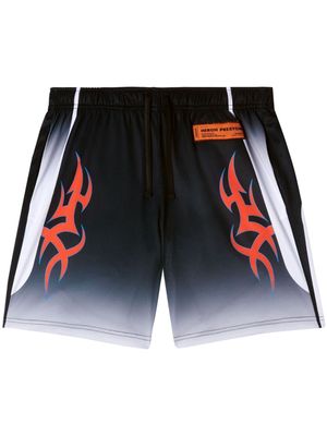 Heron Preston logo-patch drawstring-waist shorts - Black