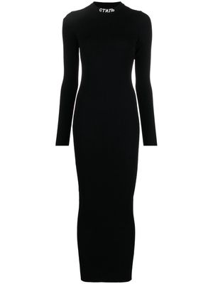Heron Preston logo-patch ribbed dress - Black