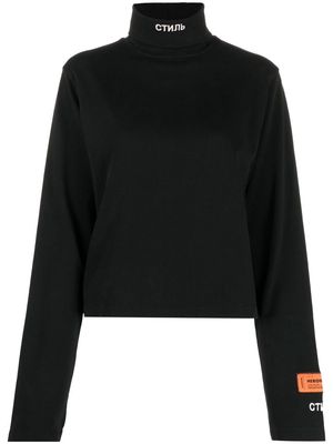 Heron Preston logo-patch roll neck sweatshirt - Black