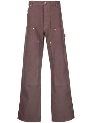Heron Preston logo-patch wide leg trousers - Grey