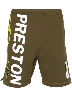 Heron Preston logo-print cotton shorts - Green