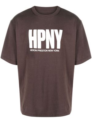 Heron Preston logo-print cotton T-shirt - Brown