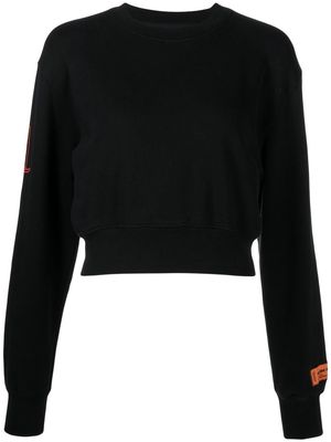 Heron Preston logo-print cropped sweatshirt - Black
