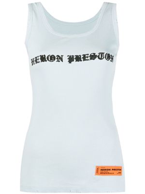 Heron Preston logo-print fine-ribbed tank top - Blue