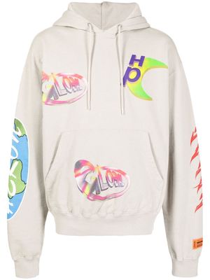 Heron Preston logo-print hoodie - Grey