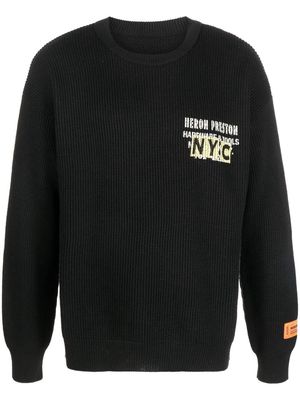 Heron Preston logo-print knitted jumper - Black