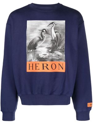 Heron Preston logo-print long-sleeve sweatshirt - Blue