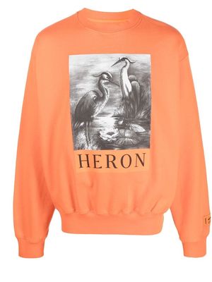 Heron Preston logo-print long-sleeved jumper - Orange