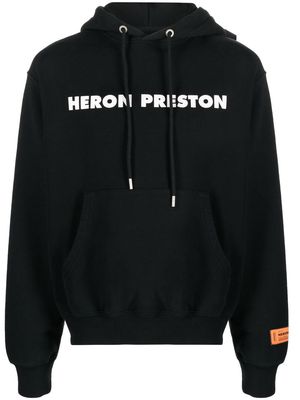 Heron Preston logo-print organic cotton hoodie - Black