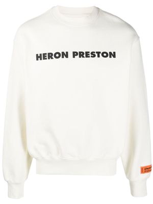 Heron Preston logo-print organic cotton sweatshirt - White