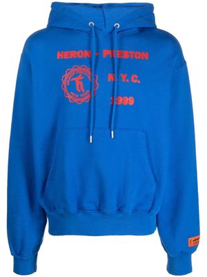 Heron Preston logo-print Promo Only hoodie - Blue