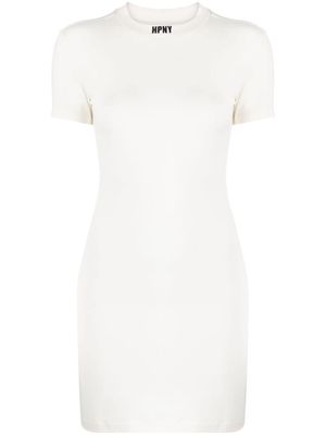 Heron Preston logo-print short-sleeve mini dress - White