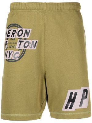 Heron Preston logo-print track shorts - Green