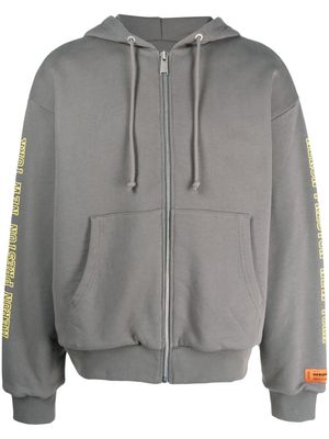 Heron Preston logo-print zip-up hoodie - Grey