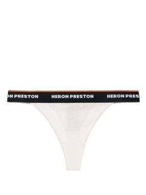 Heron Preston logo-tape detail thong - White