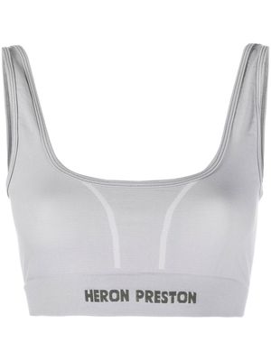 Heron Preston logo-tape sports bra - Grey
