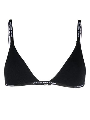Heron Preston logo tape triangle bikini top - Black