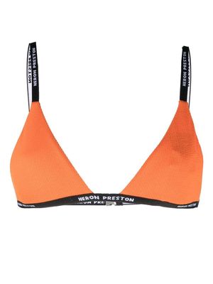Heron Preston logo tape triangle bikini top - Orange