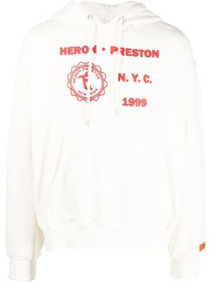 Heron Preston Medieval Heron graphic-print hoodie - White