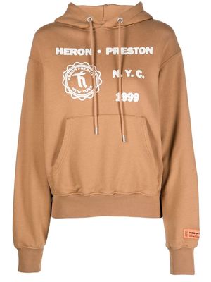 Heron Preston Medieval Heron hoodie - Brown
