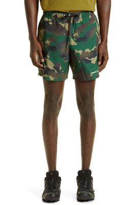 Heron Preston Men's Camouflage Dry Fit Shorts in Camo Green Whi