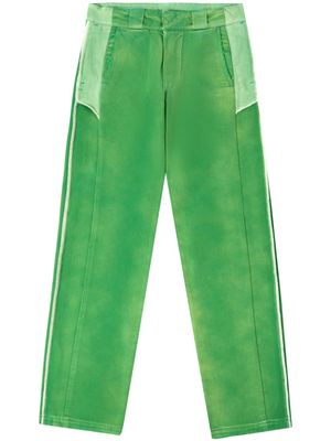 Heron Preston mid-rise distressed-finish trousers - Green