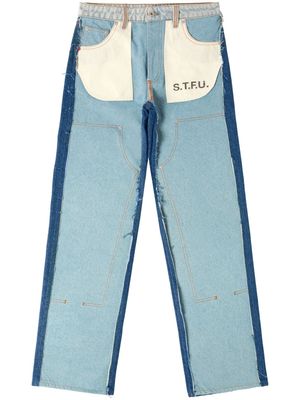 Heron Preston mid-rise panelled jeans - Blue