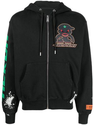 Heron Preston Monster cotton zip-up hoodie - Black