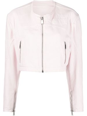 Heron Preston Moto canvas crooped jacket - Pink