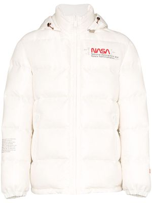 Heron Preston NASA print padded coat - White