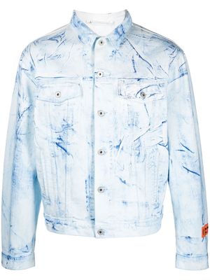 Heron Preston Overdyed button-up shirt jacket - Blue