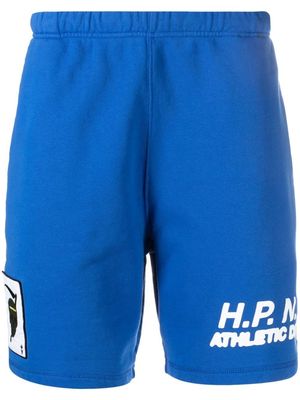 Heron Preston patch-detail track shorts - Blue