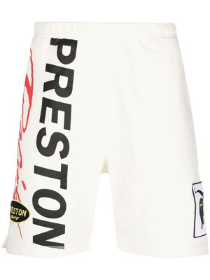 Heron Preston Racing logo-print cotton shorts - Neutrals