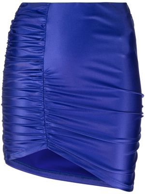 Heron Preston ruched asymmetric miniskirt - Blue